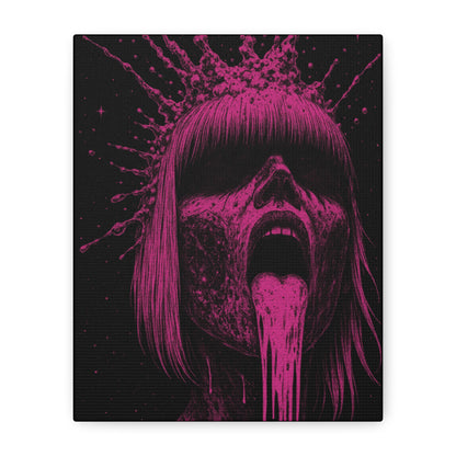 Neon Horror Portrait Canvas