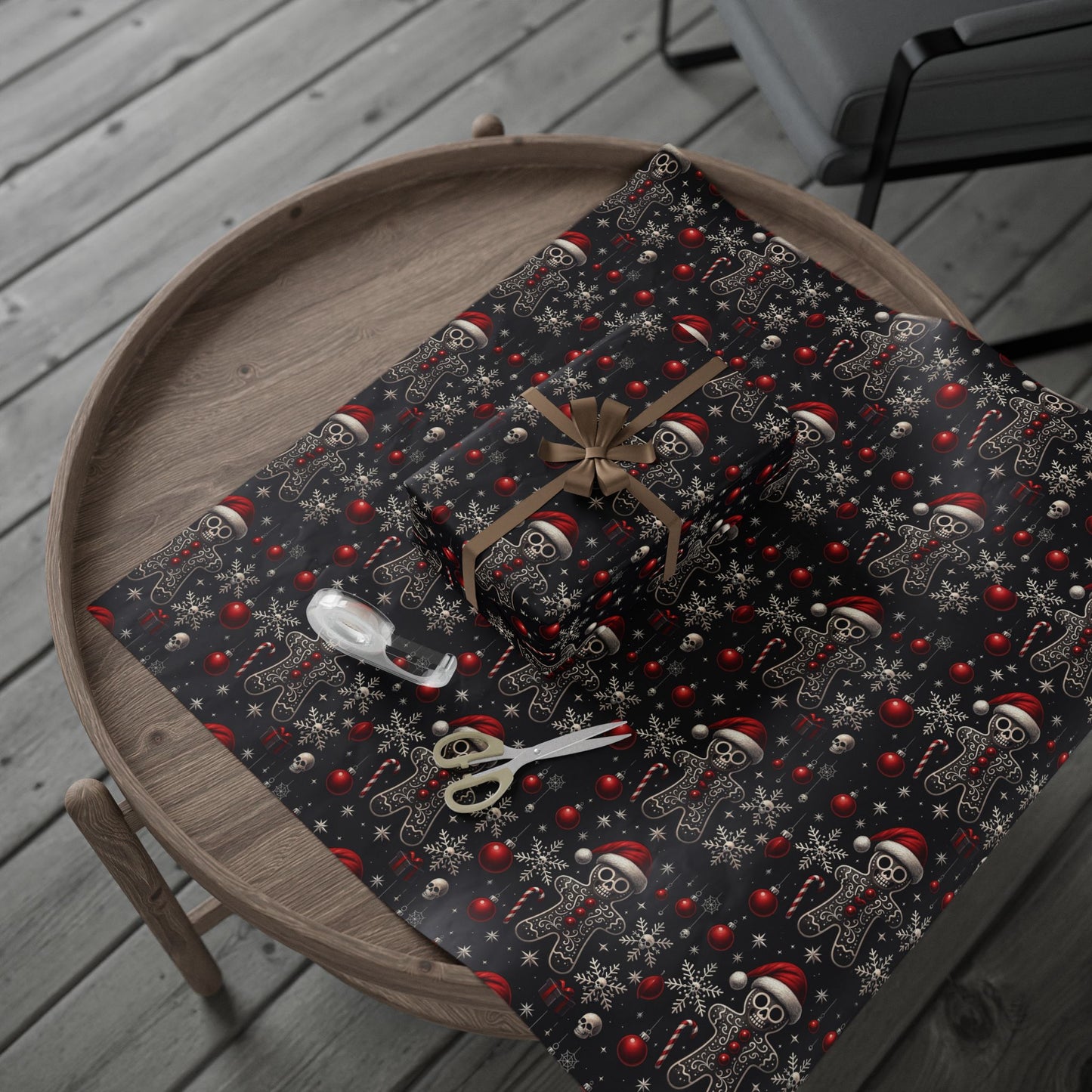 Gothic Holiday Christmas Gift Wrapping Paper