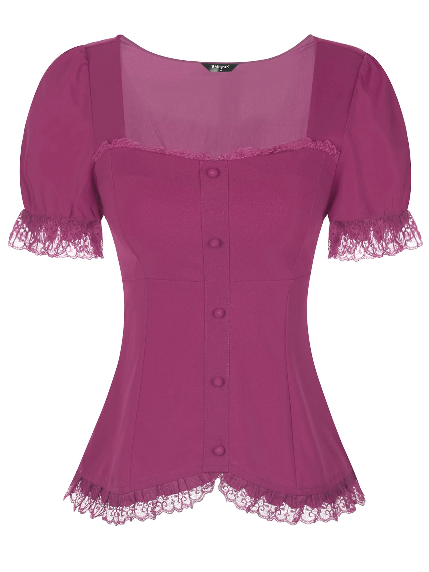 Victorian gothic blouse - dark romantic fashion featuring sweetheart neckline, puff sleeves, and inclusive sizing S-5XL