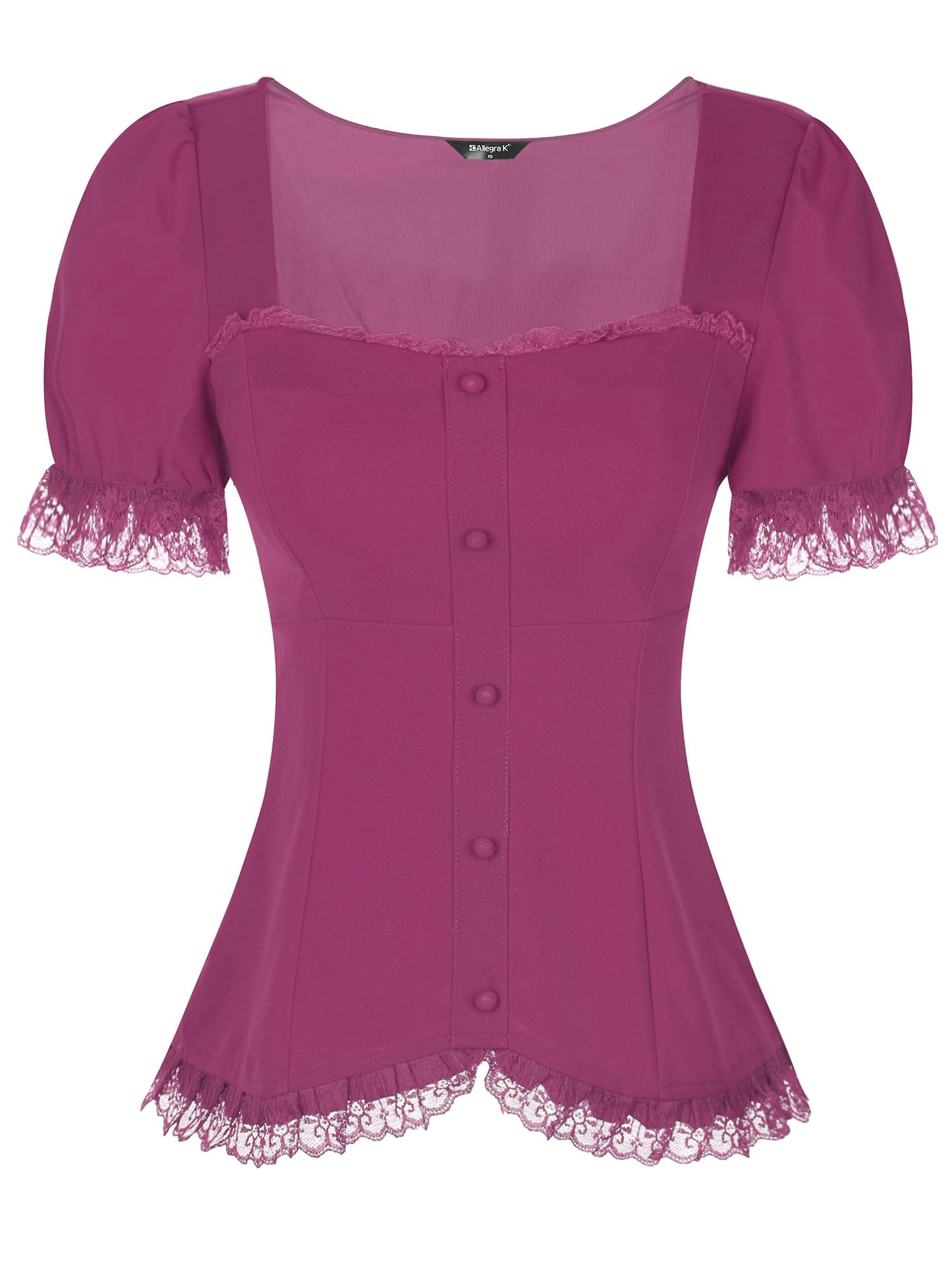 Victorian gothic blouse - dark romantic fashion featuring sweetheart neckline, puff sleeves, and inclusive sizing S-5XL