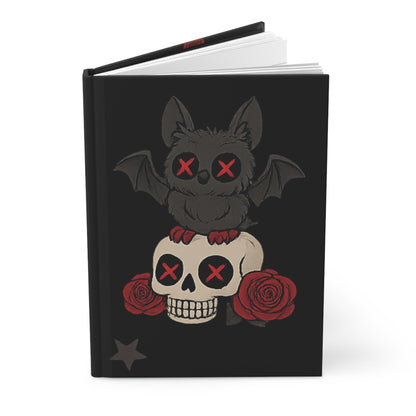 Bat Crazy Love hardcover gothic journal with bat and heart motif
Alternative fashion journal with gothic bat design
Edgy punk rock notebook for writing and sketching