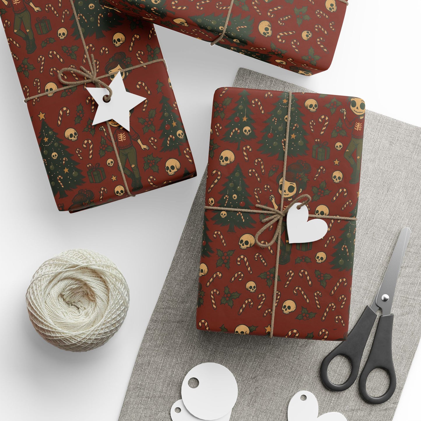 'Miss Sleigh' Gothmas Rebel Skull Gift Wrapping Paper