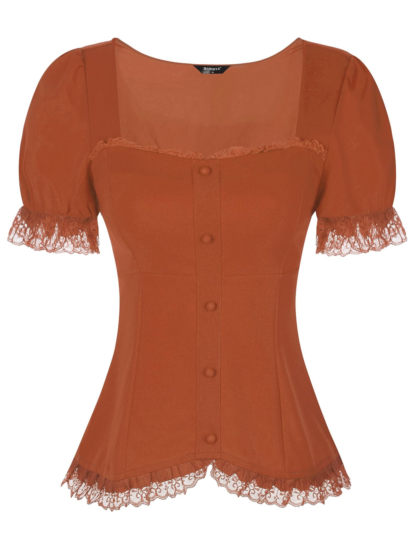 Victorian gothic blouse - dark romantic fashion featuring sweetheart neckline, puff sleeves, and inclusive sizing S-5XL