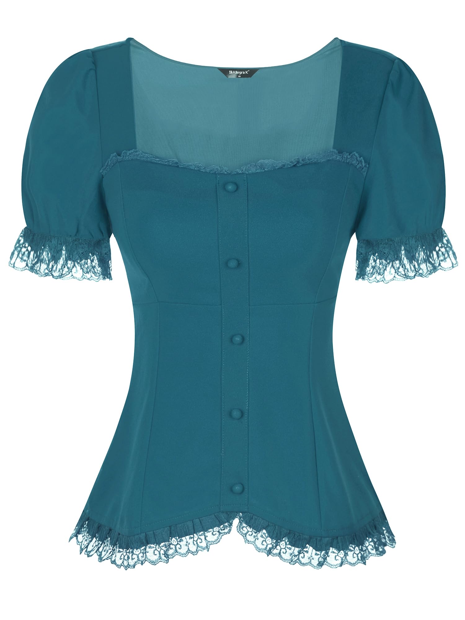Victorian gothic blouse - dark romantic fashion featuring sweetheart neckline, puff sleeves, and inclusive sizing S-5XL