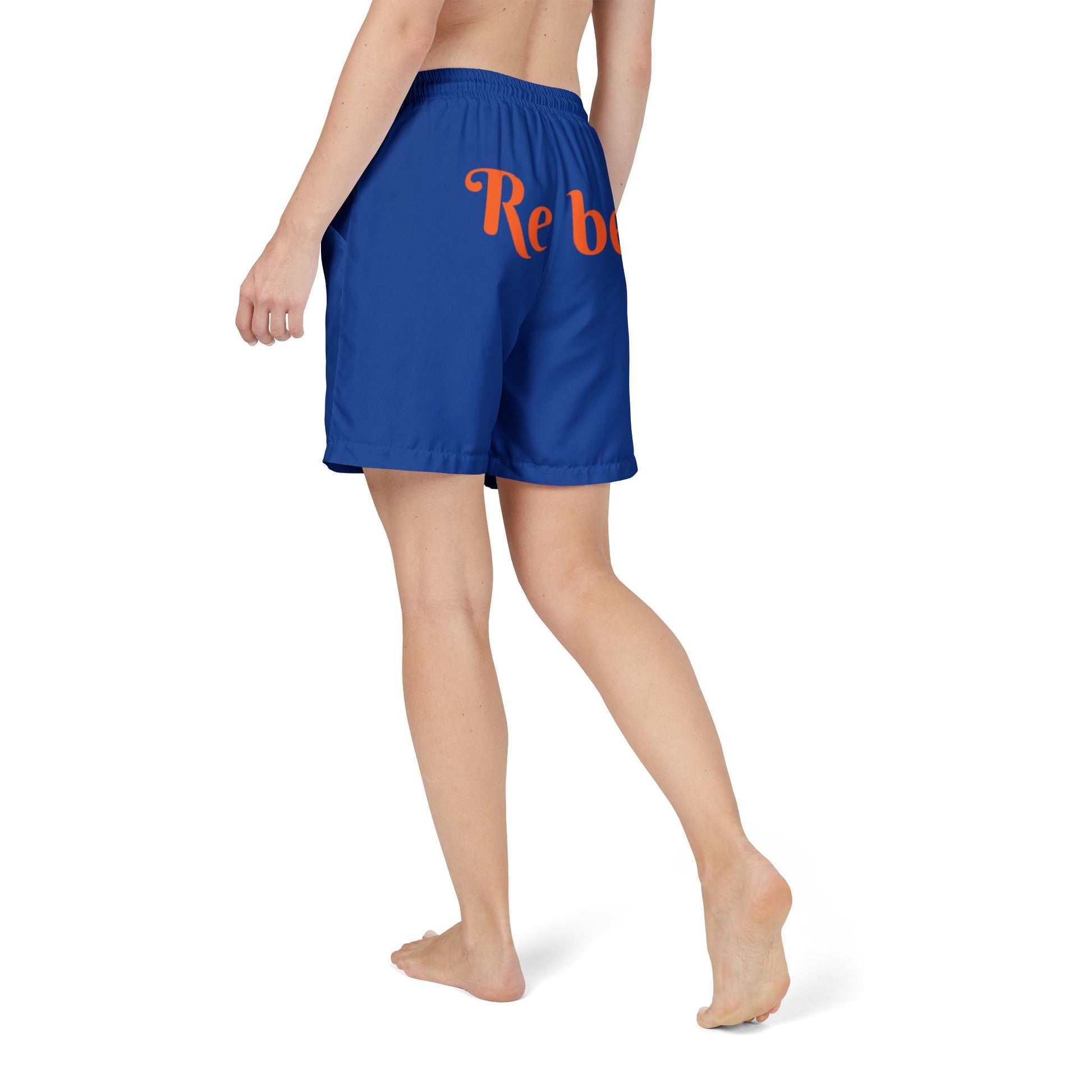 Blue unisex swim shorts - alternative beach fashion featuring ocean-inspired color and inclusive sizing for all