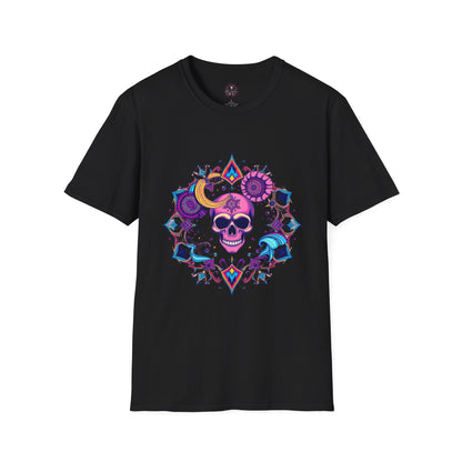 Camiseta gráfica de calavera y luna