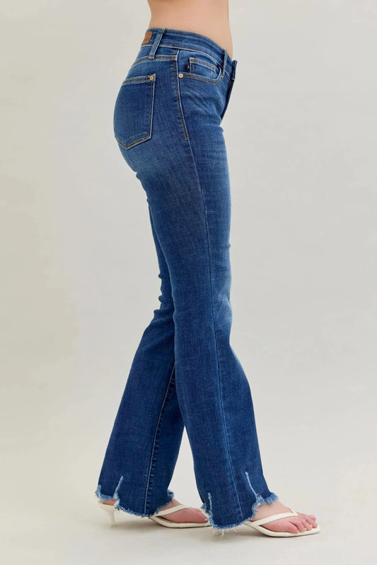 Full Size Mid-rise Non-distressed Hem Bootcut Judy Blue Jeans