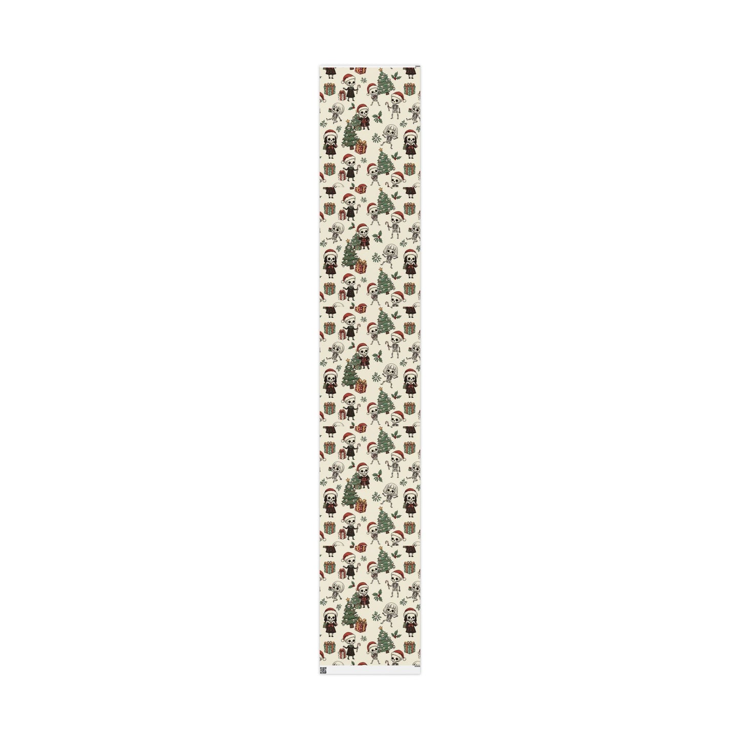 Deck The Halls With Little Skulls In Beige Holiday Gift Wrapping Paper