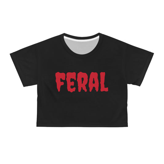 Feral Crop Tee - Edgy Streetwear for Bold Fashionistas, Summer Festival Top, Casual Wear, Graphic Tee, Statement Shirt