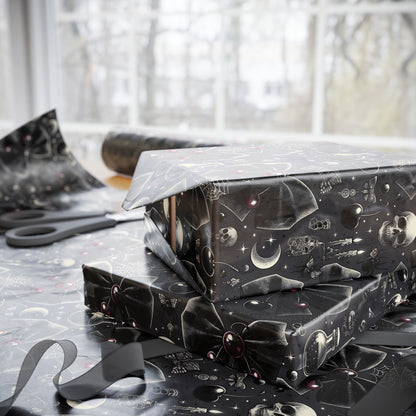Bows, Bells and Remedy Gothic Holiday Wrapping Paper
