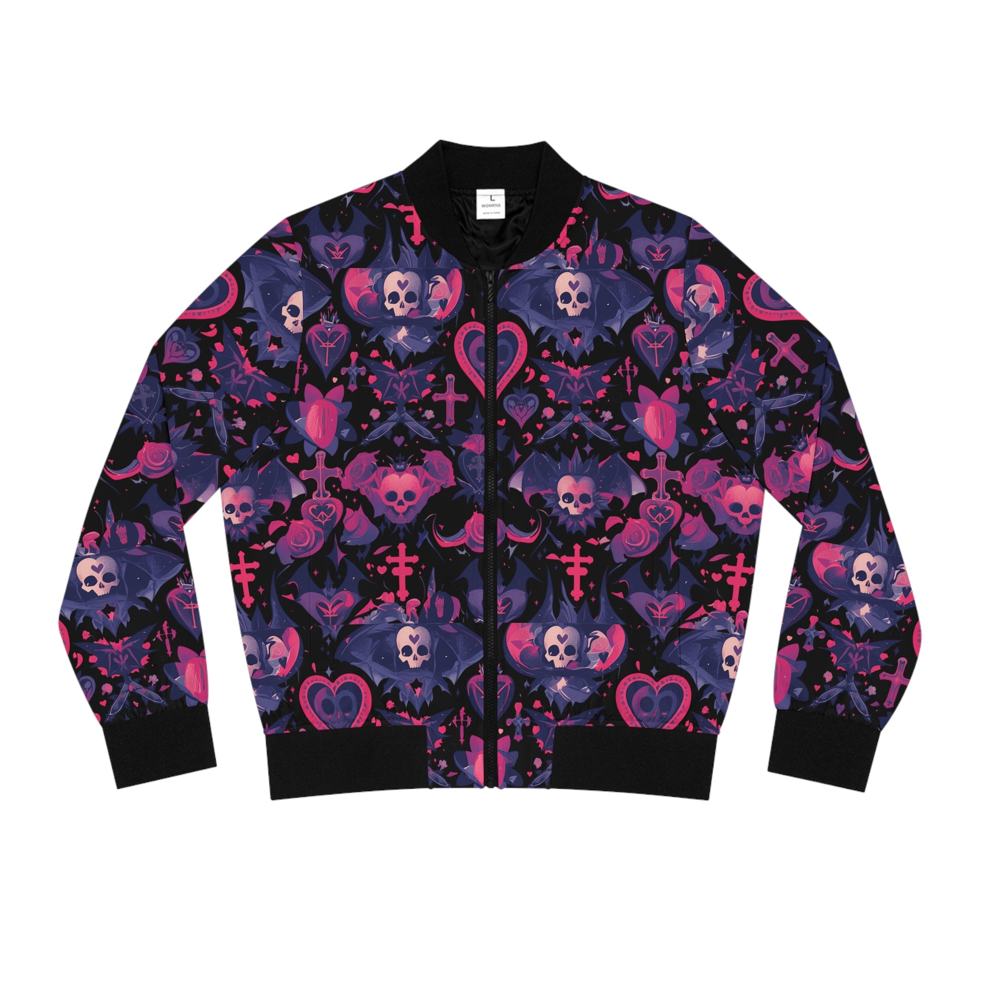 Phantom Clash bomber jacket with gothic edge

Alternative fashion punk rock bomber jacket

Edgy gothic bomber jacket in phantom black


