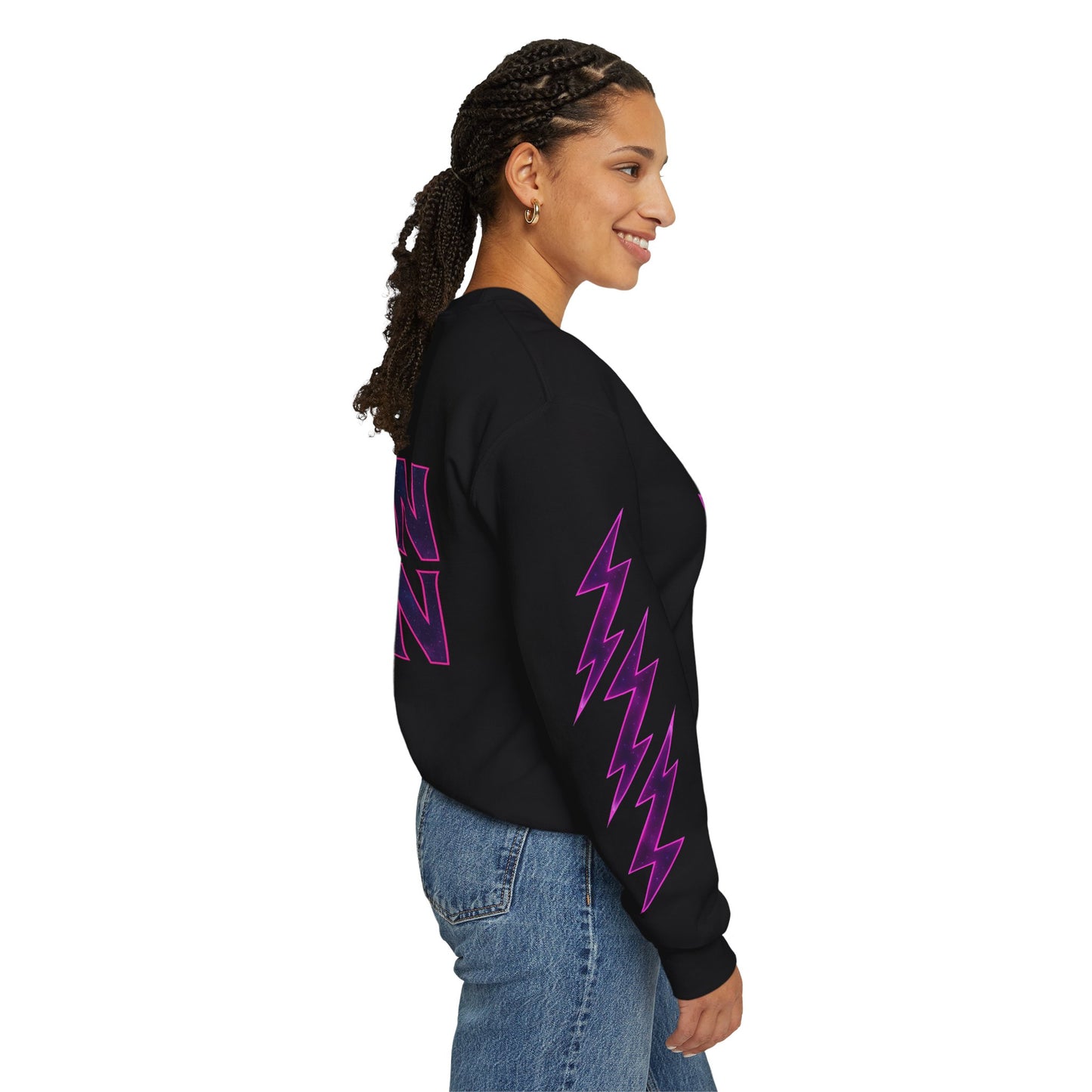 Skull Crewneck Sweatshirt with Badass Neon Design