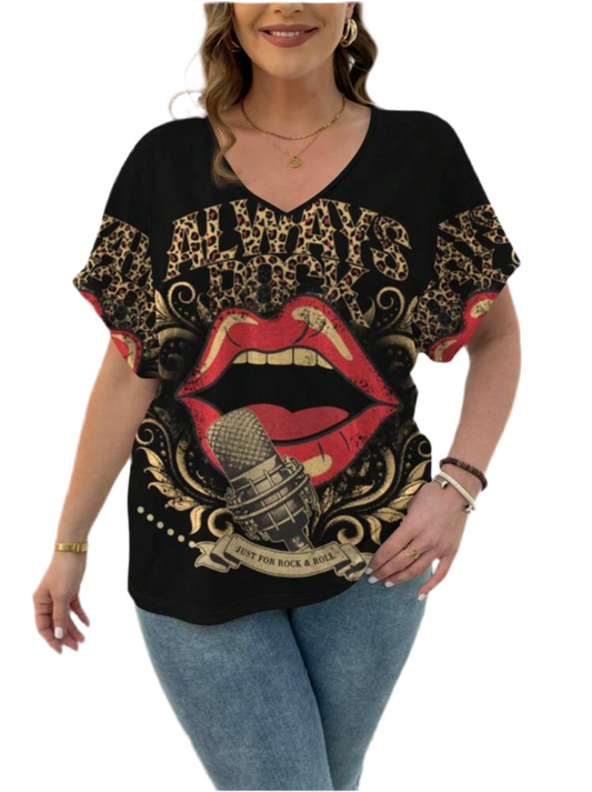 The Rock Collective Lips Like Fire Mic Tee