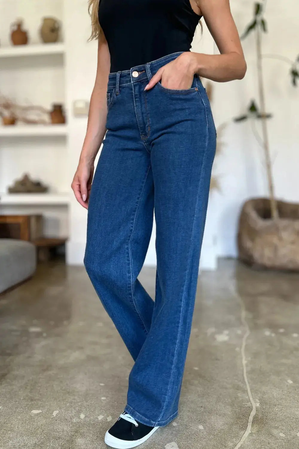 Full Size High Rise Straight Leg Judy Blue Jeans
