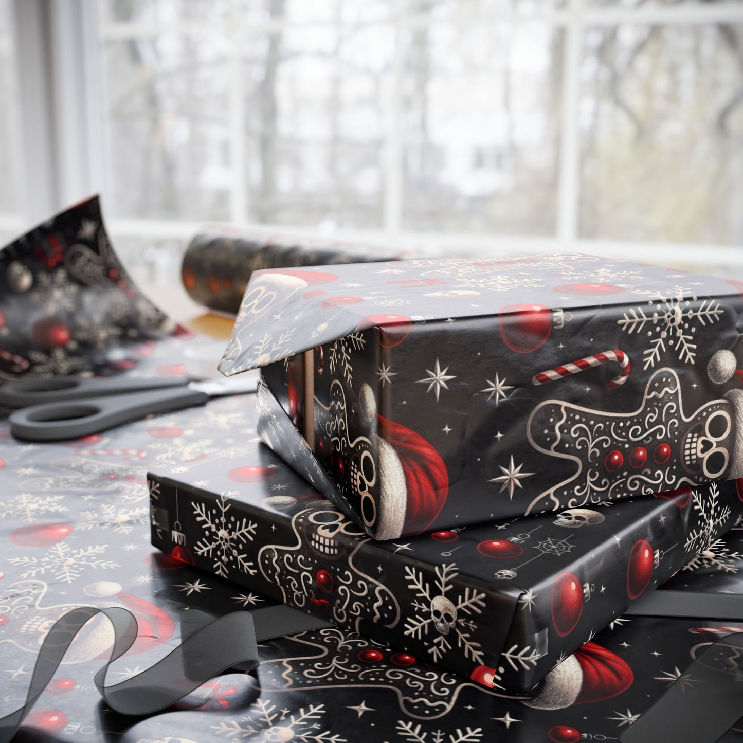 Gothic Holiday Christmas Gift Wrapping Paper