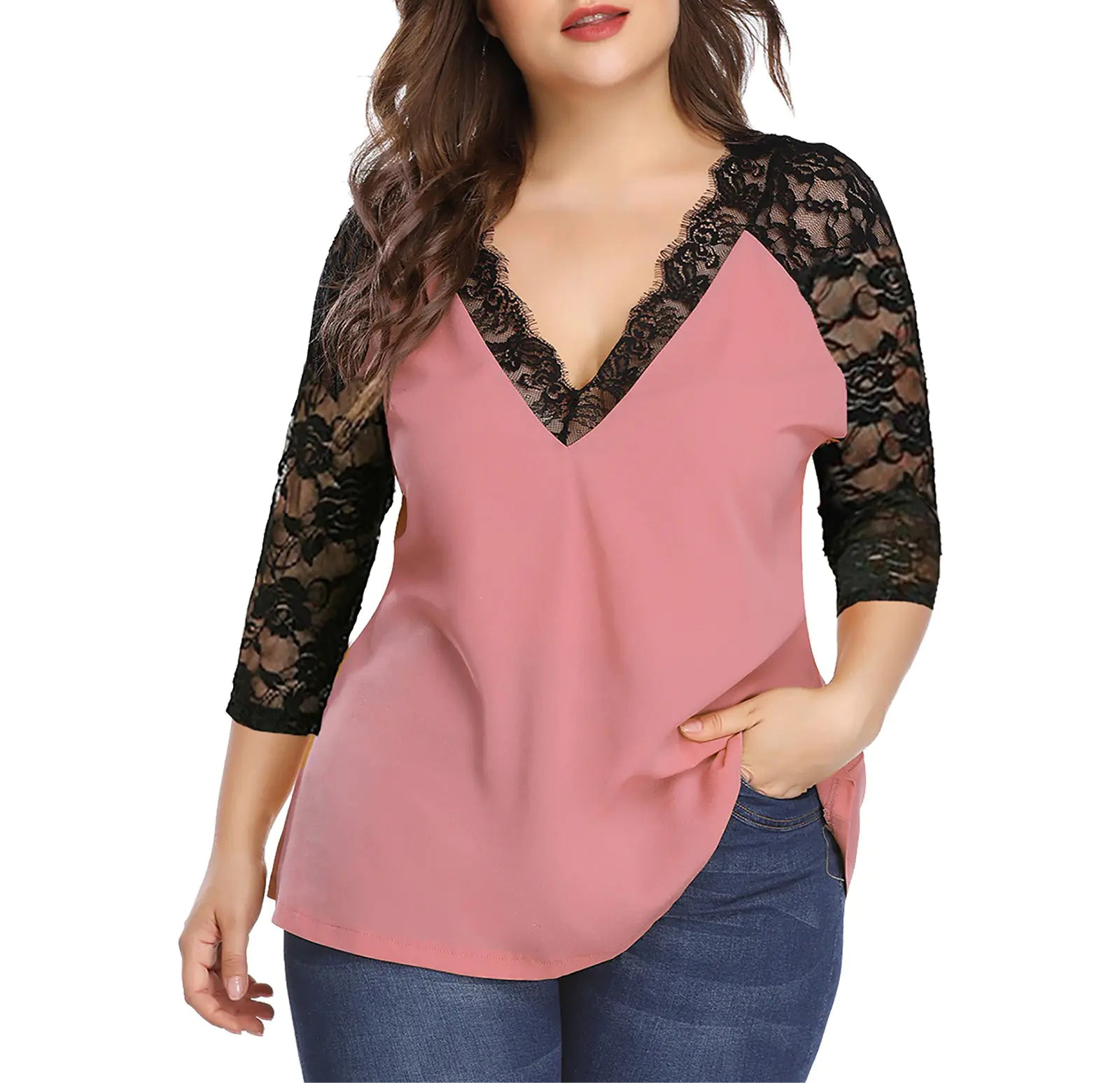 Nightlace gothic lace blouse with long sleeves

Alternative fashion lace top for women

Edgy punk rock lace blouse in black