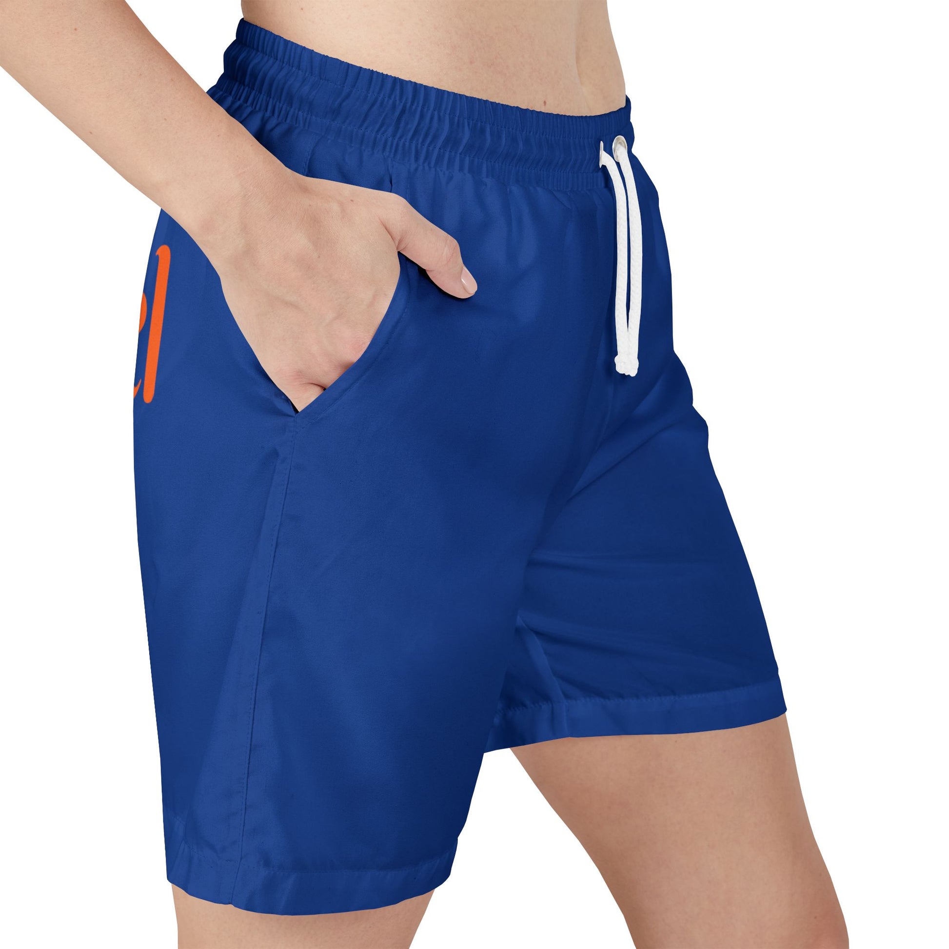 Blue unisex swim shorts - alternative beach fashion featuring ocean-inspired color and inclusive sizing for all
