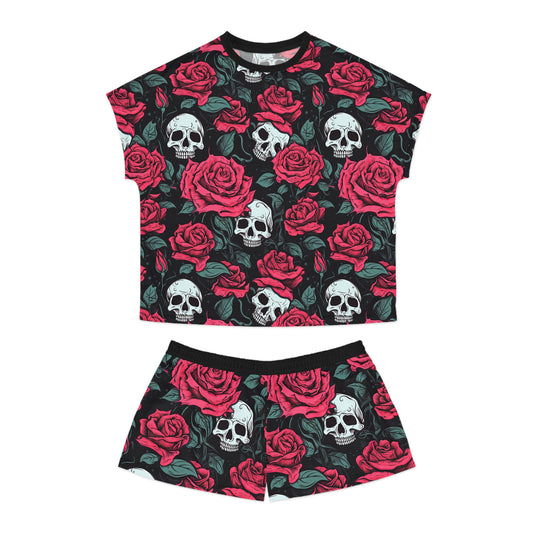 Roses and Skulls Pajamas With Shorts
