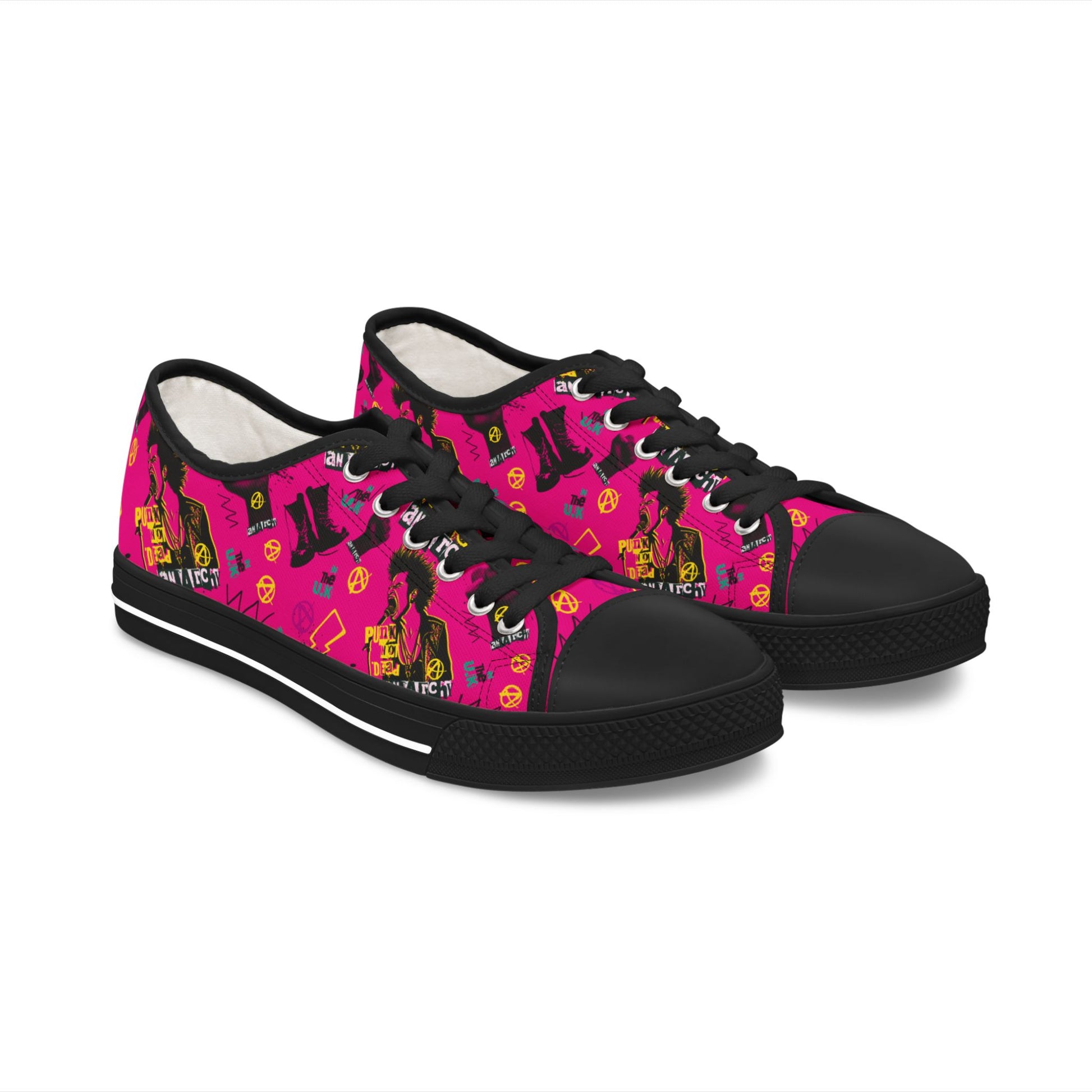 Pink punk sneakers - alternative footwear featuring fierce feminine design and rebel style