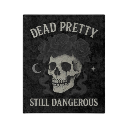 Dead Pretty gothic blanket with floral shadow motif
Alternative fashion gothic blanket for home decor
Edgy punk rock velveteen throw in gothic floral design