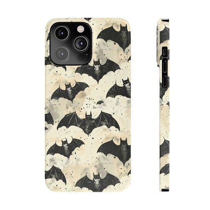 Alternative bat pattern phone case - protective tech accessory featuring playful gothic design