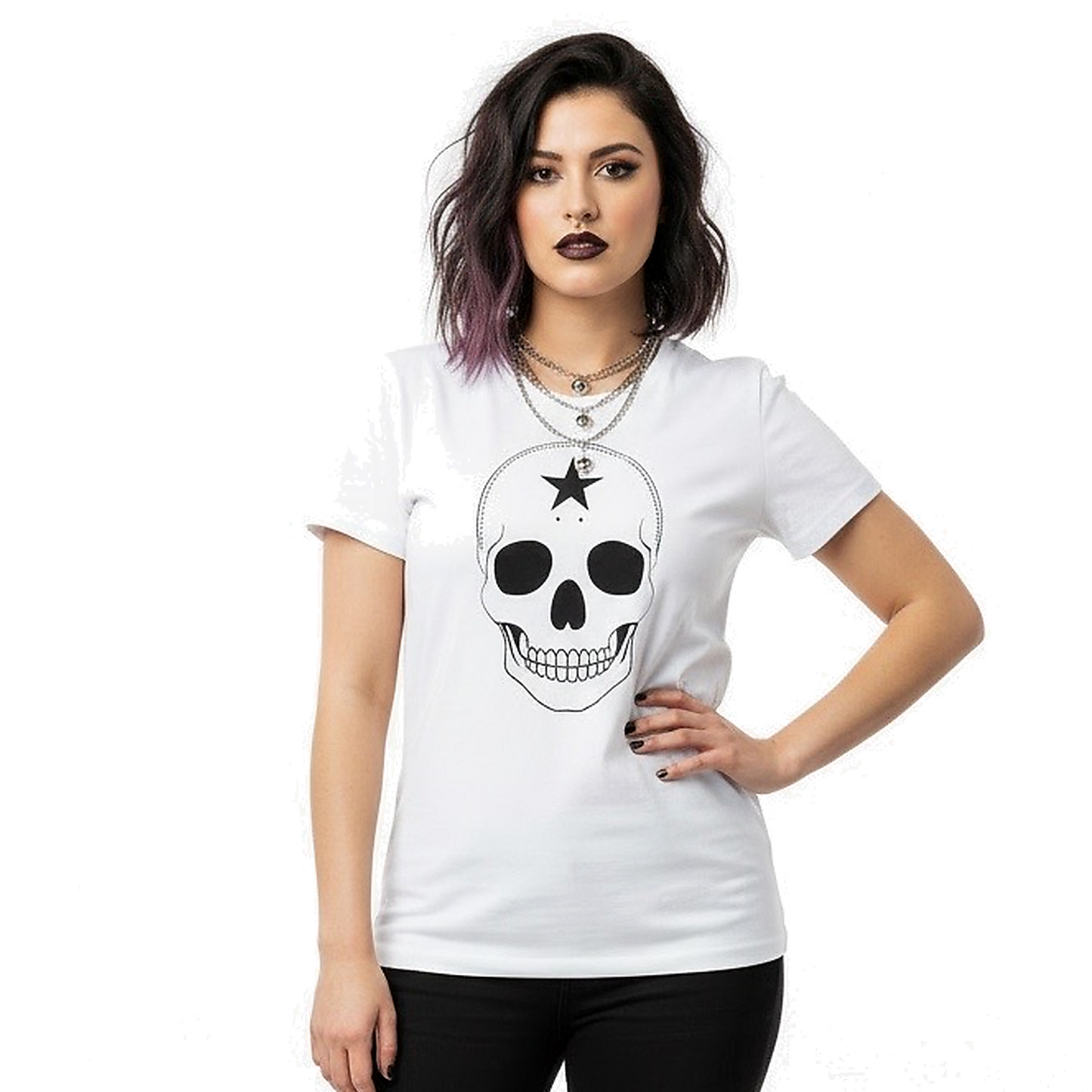 Midnight Crest Skull Tee front view
