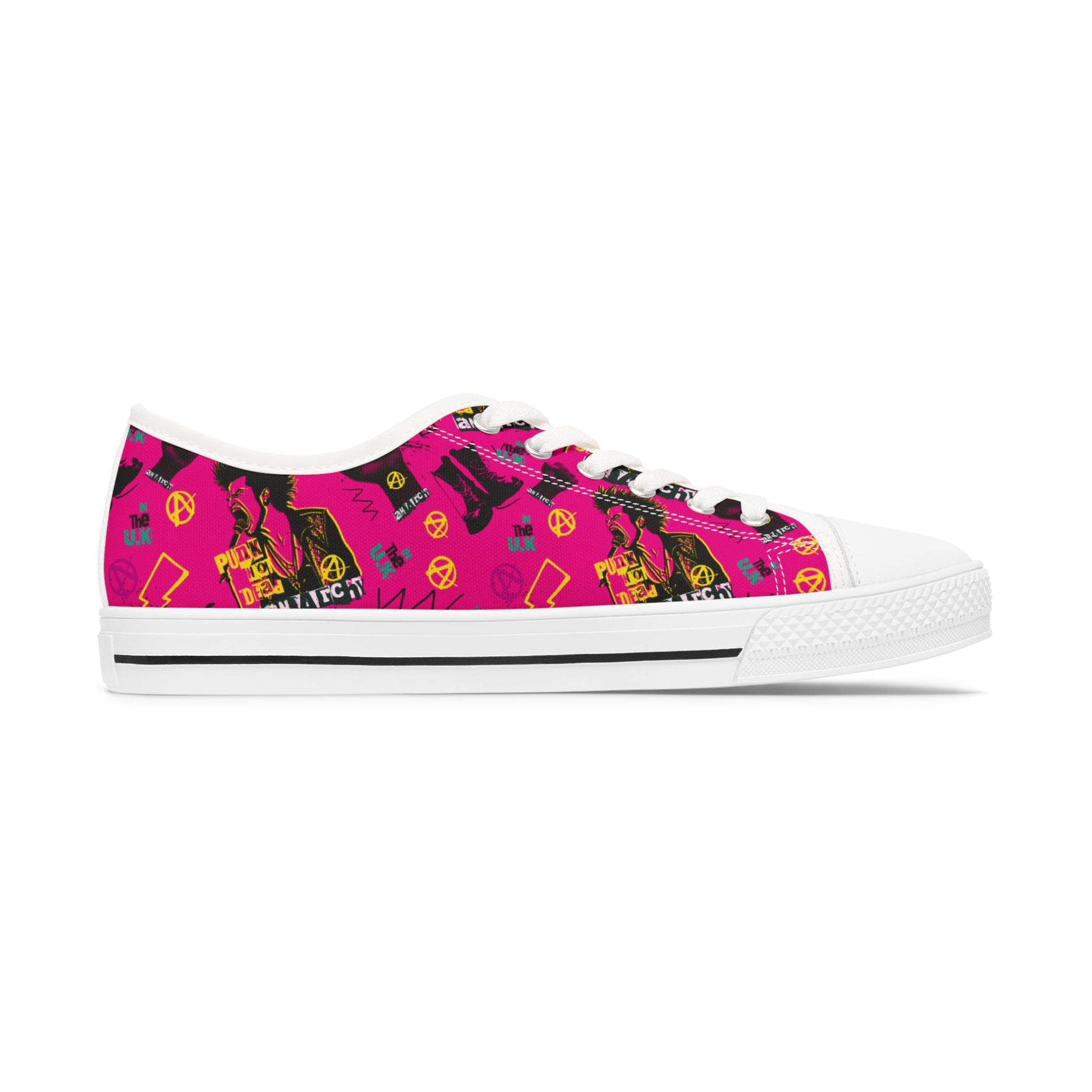 Pink punk sneakers - alternative footwear featuring fierce feminine design and rebel style
