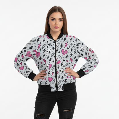 Ashen Chaos Bomber Jacket