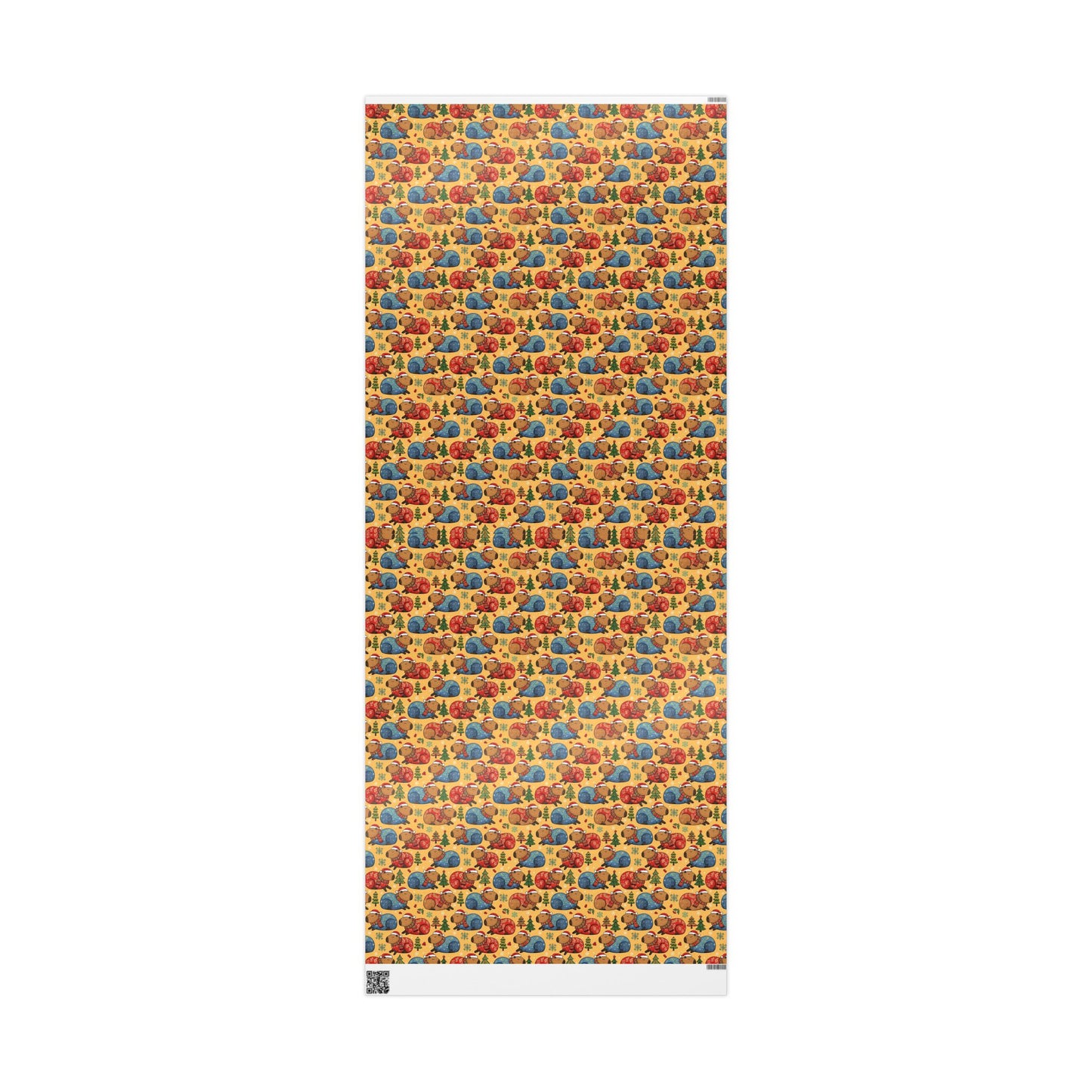 Christmas Capybaras Wrapping Paper - Yellow