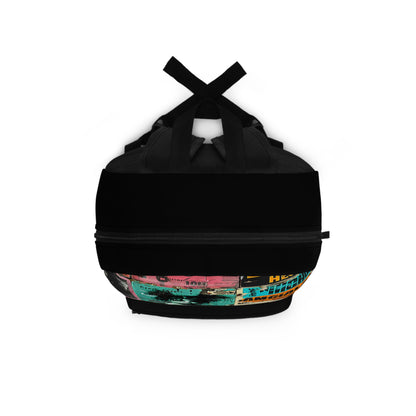 Blue punk rock backpack - alternative fashion accessory featuring unique tones and practical storage