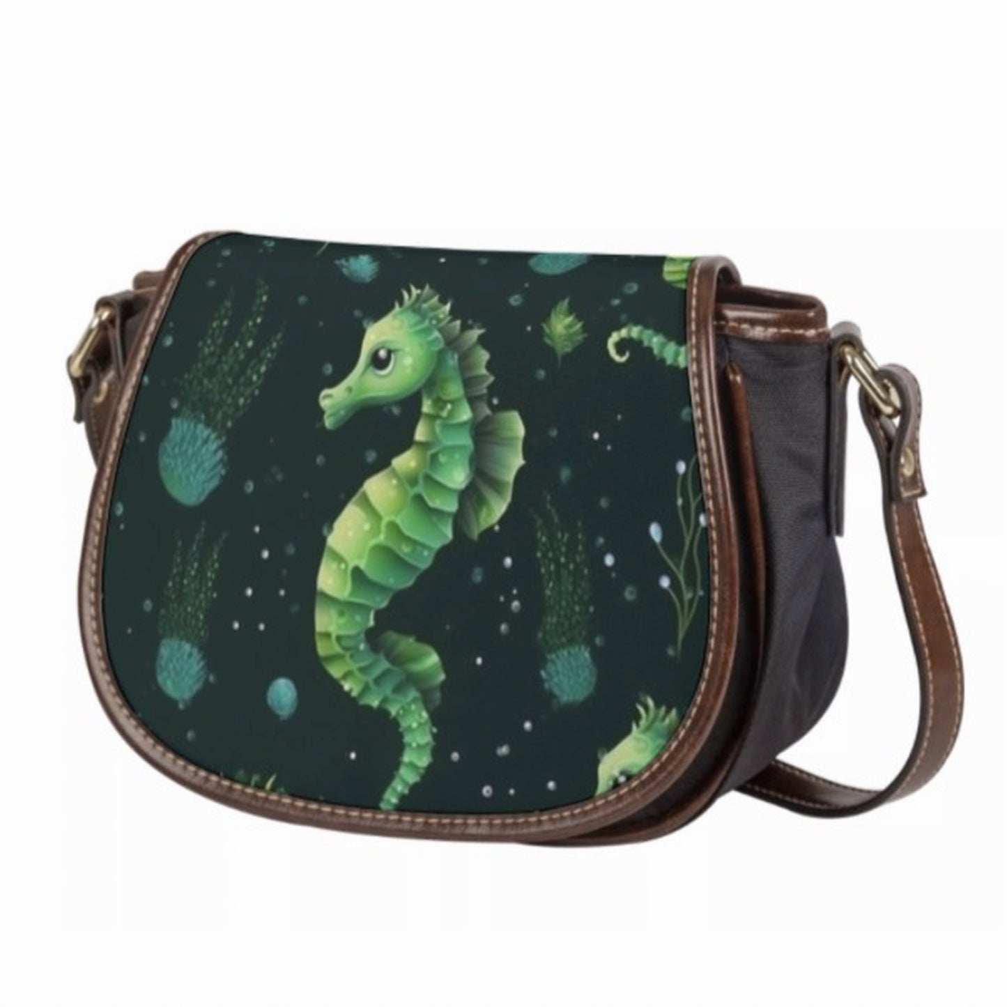 Midnight Tide Seahorse Tambourine Bag - Carry the calm. Command the deep.