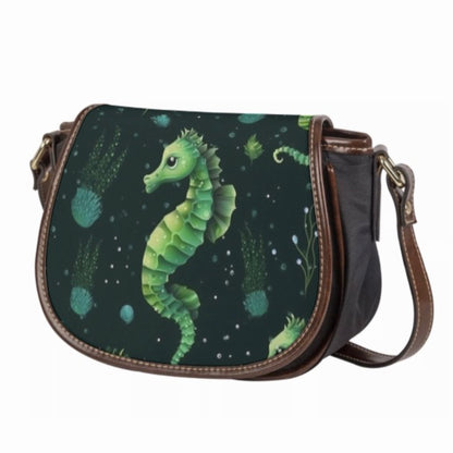 Midnight Tide Seahorse Tambourine Bag - Carry the calm. Command the deep.
