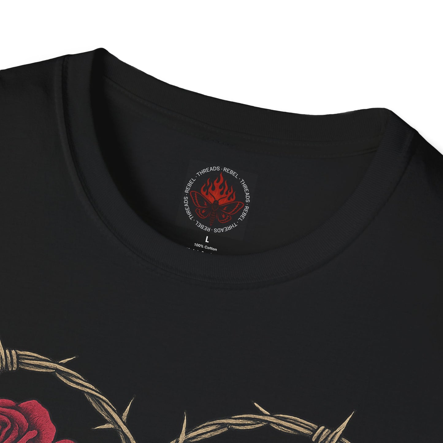 Thorned Rose Skull Gothic Graphic Tee