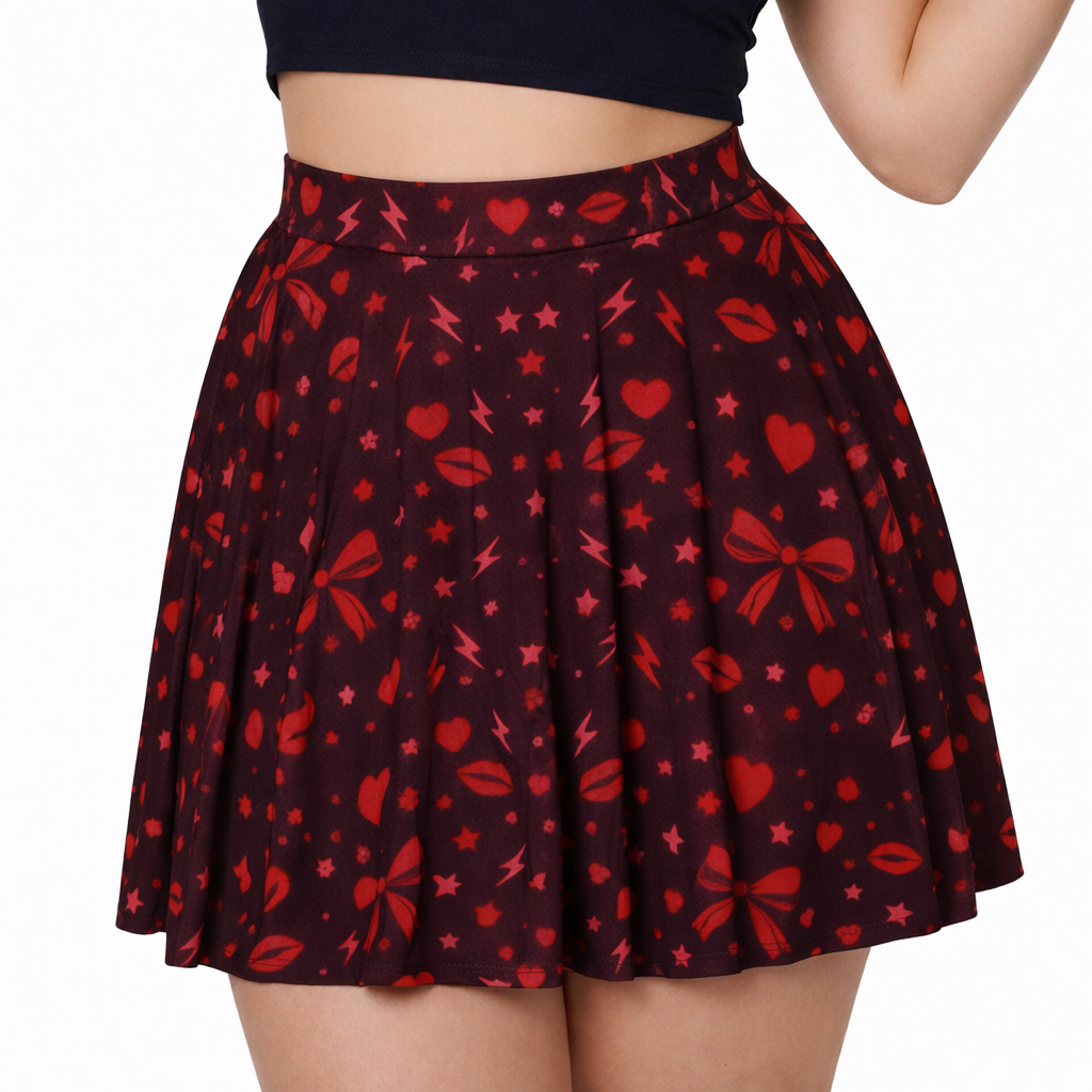 Kiss & Chaos Skater Skirt | The Rock Collective