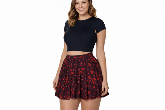 Kiss & Chaos Skater Skirt | The Rock Collective