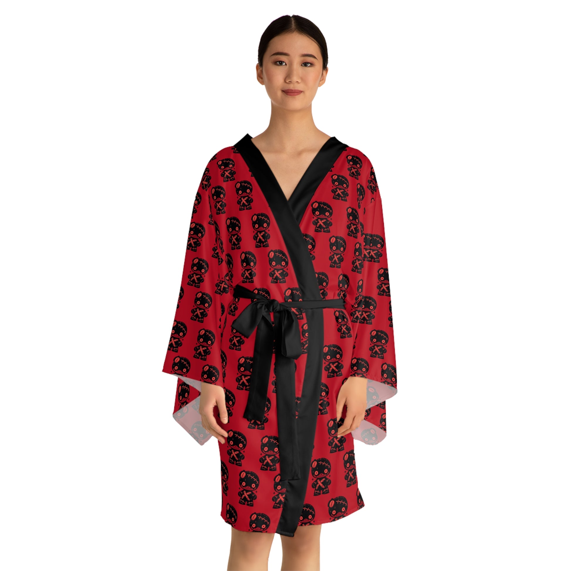 Voodoo-inspired kimono robe - mystical alternative loungewear featuring enchanting design and inclusive sizing S-5XL