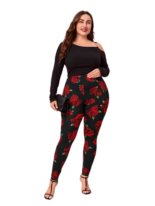 The Queens Red Rose Leggings