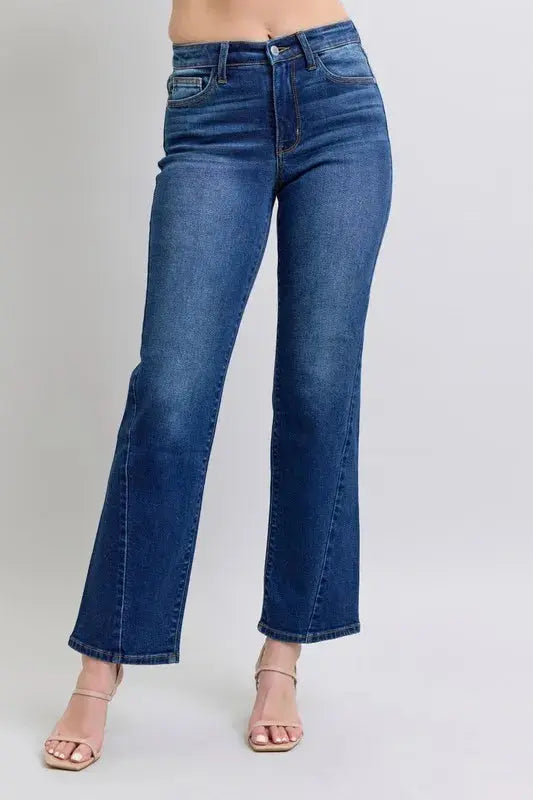 Plus Size Side Seam Detail Straight Leg Judy Blue Jeans