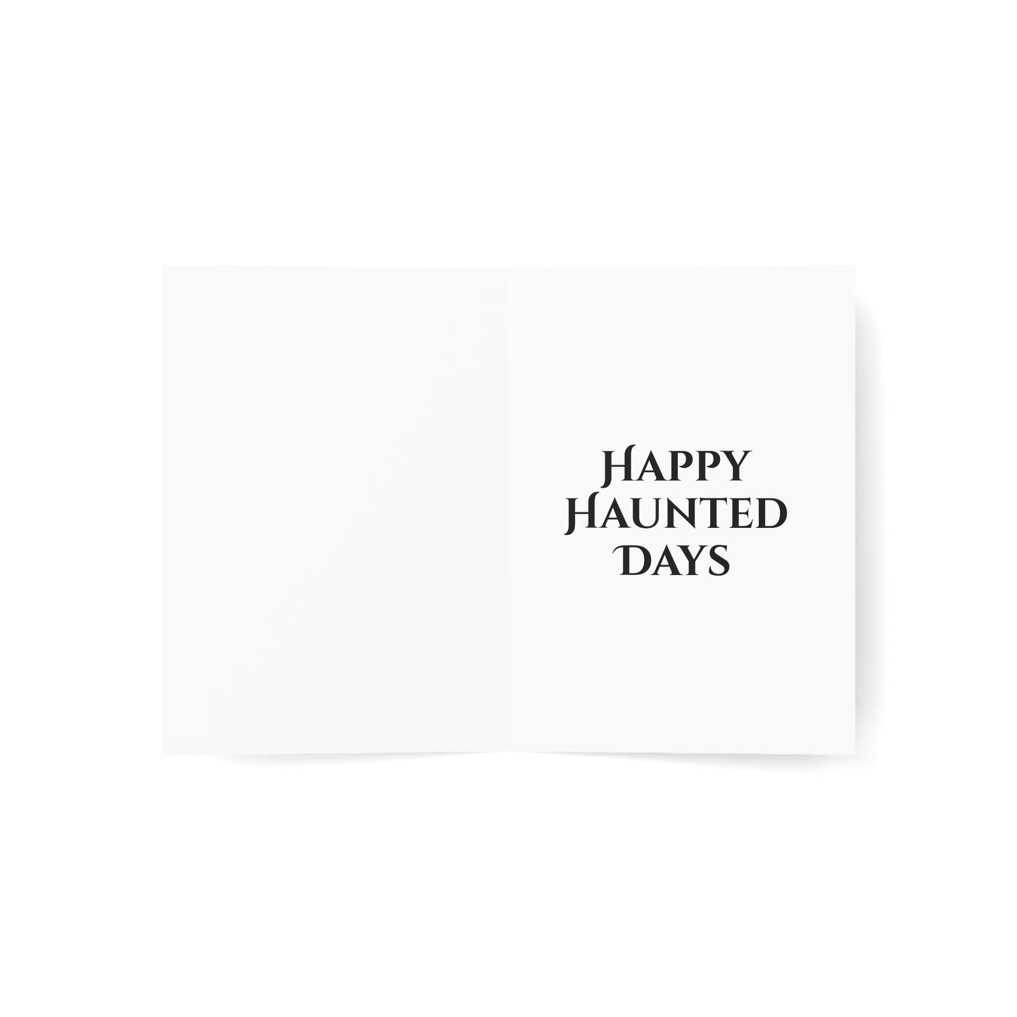 Text 'Happy Haunted Days' on a white background