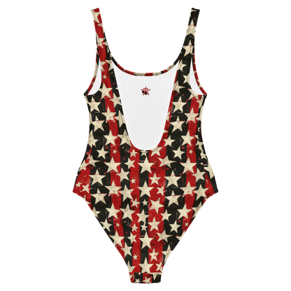 Rogue Stars one-piece swimsuit with gothic star motif
Alternative fashion punk rock swimsuit