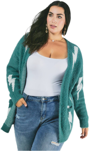 Longline printed gothic cardigan with oversized fit
Grunge-inspired knit cardigan with allover print
Alternative fashion open-front cardigan in gothic style