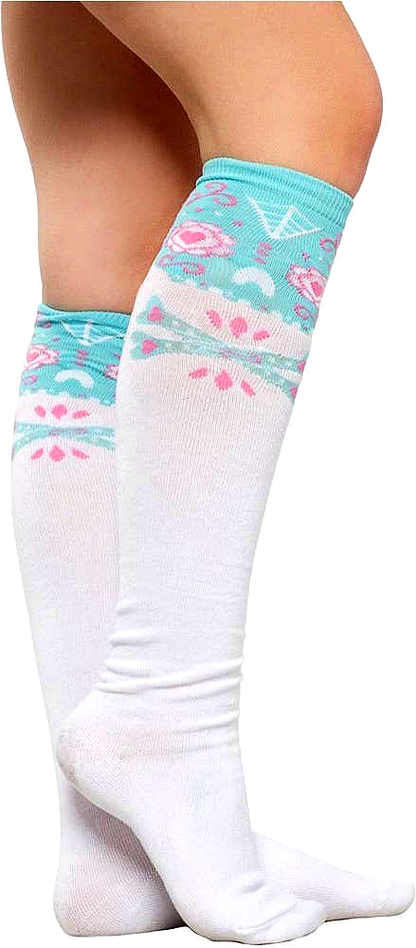 White sugar skull socks with gothic print
Alternative fashion crew socks with sugar skull design
Punk rock novelty socks in white with skull motif
