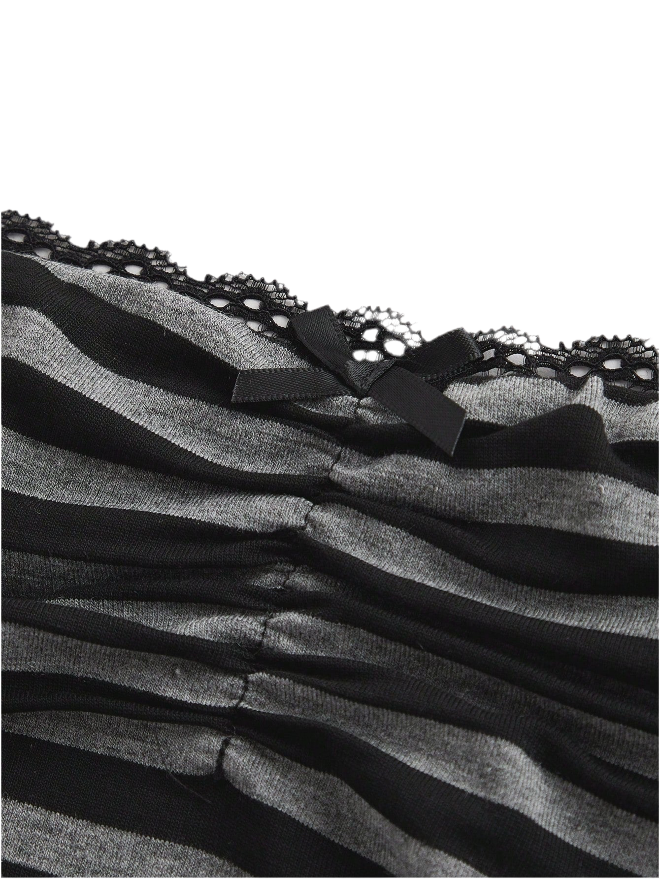Grunge punk lace bandeau - alternative fashion featuring striped design, bow detail and inclusive sizing S-5XL