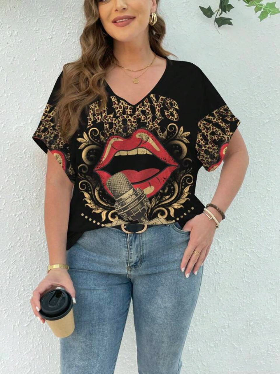 The Rock Collective Lips Like Fire Mic Tee