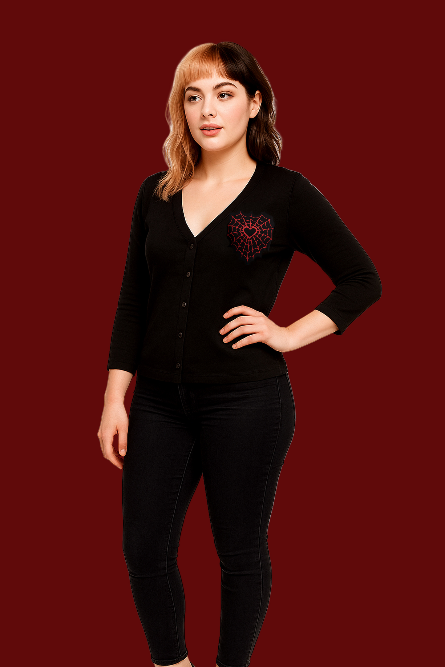 Webbed Heart Cardigan