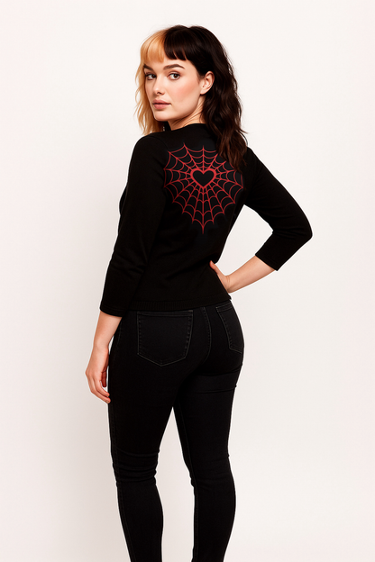 Webbed Heart Cardigan