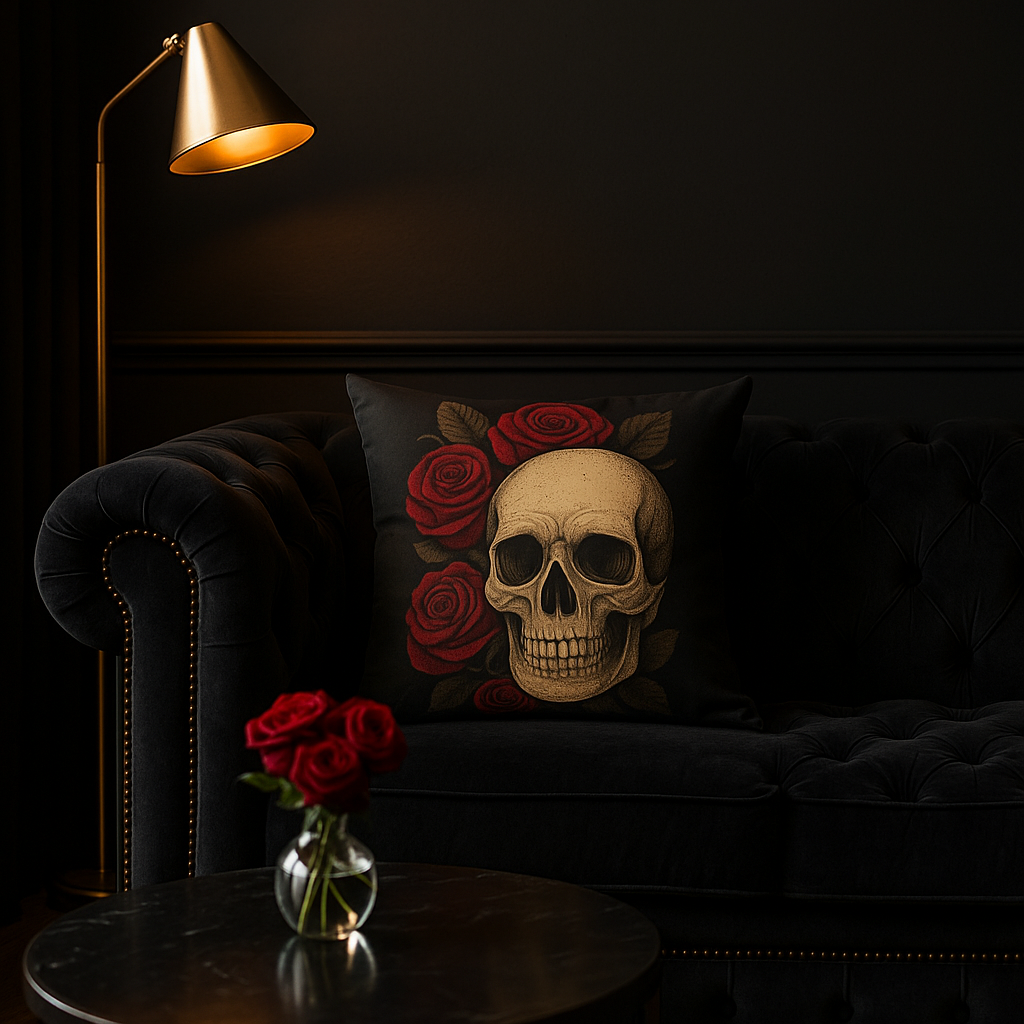 Rosa de calavera gótica