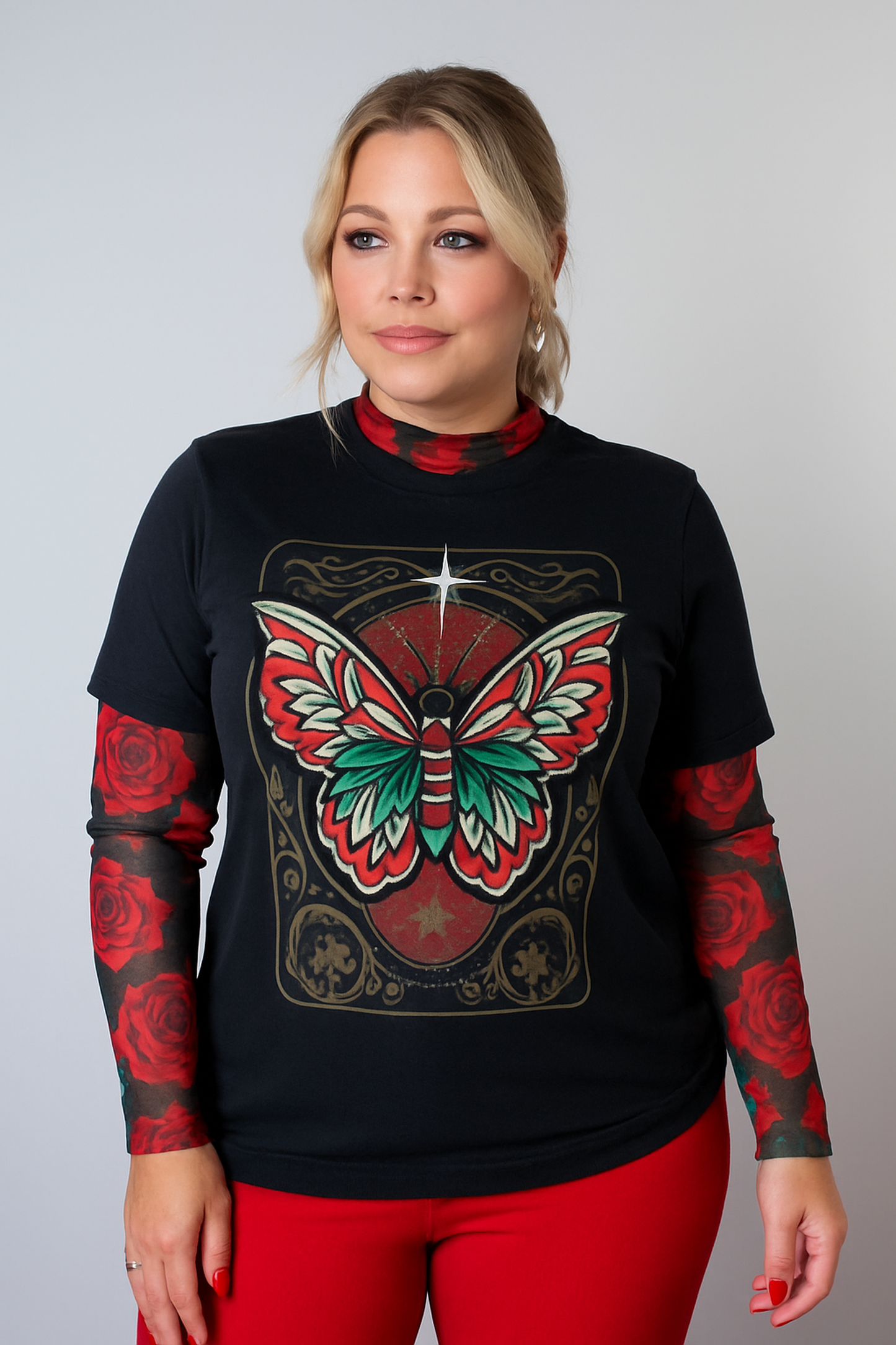 Crimson Flutter Tee