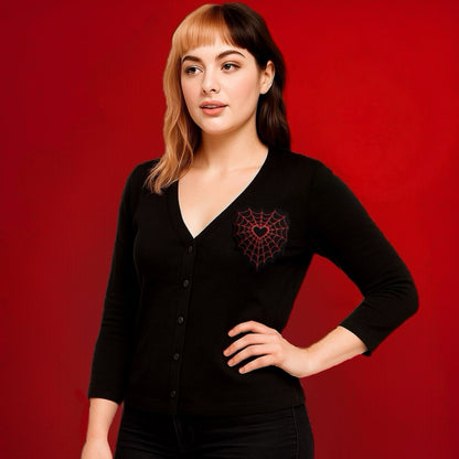 Webbed Heart Cardigan