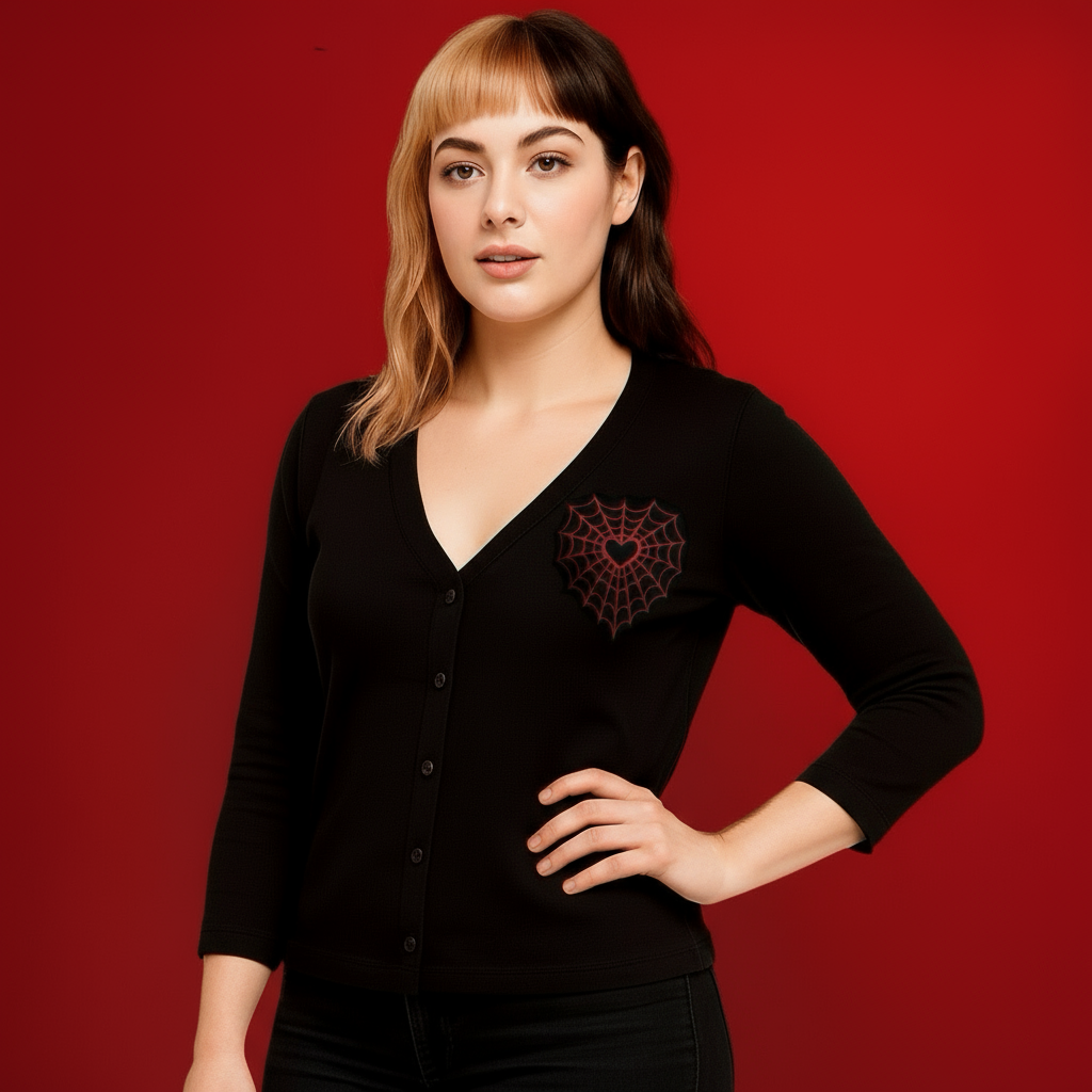 Webbed Heart Cardigan